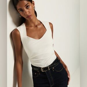 NEW NATION LTD haven sleeveless tee in porcelain size xs pima cotton